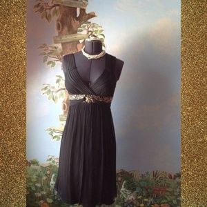 💐Banana Republic Black & Gold Cocktail Dress